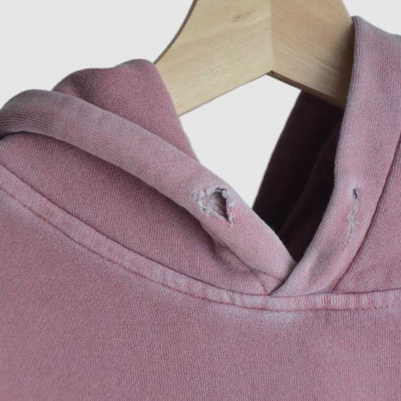 Pink Obey Hoodie – Size L, Worn-In Style, Distressed with Missing Drawstring - Picture 4 of 6